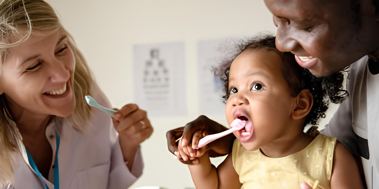 A child brushing her teeth