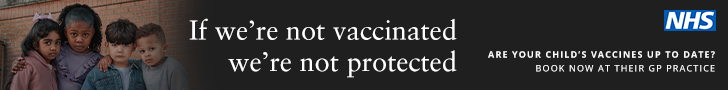 If we are not vaccinated we are not protected. Are your child's vaccines up to date? Book now at their GP practice